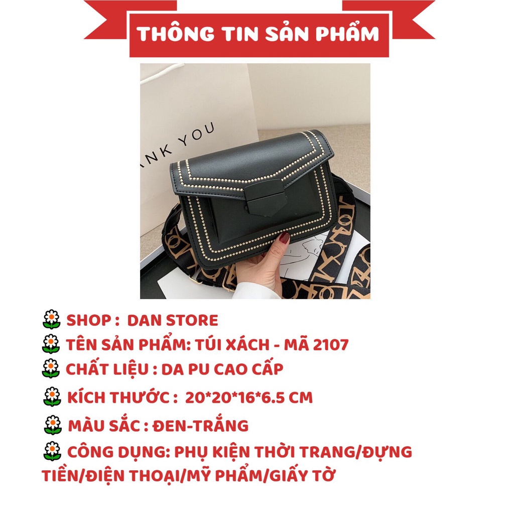 Túi Xách NữTặng QuàTúi Xách Da PU Cao Cấp chéo in chữ điệu đà trẻ trung MÃ 2107