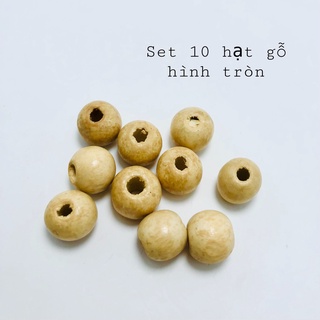 Set 10 hạt gỗ hình tròn