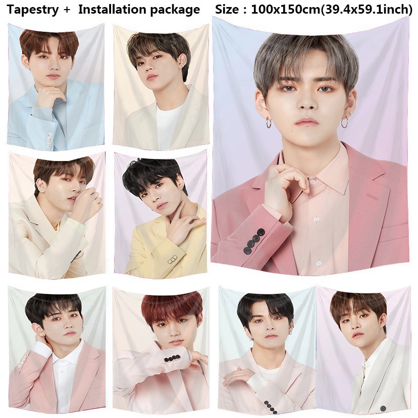 Thảm treo tường trang trí in hình nhóm nhạc TREASURE BOY độc đáo thời trang