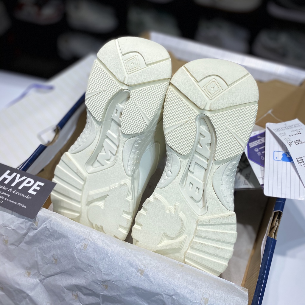 Giày sneaker MLB chunky NY Trắng chữ vàng - Hype Sneaker | Bản 1:1.