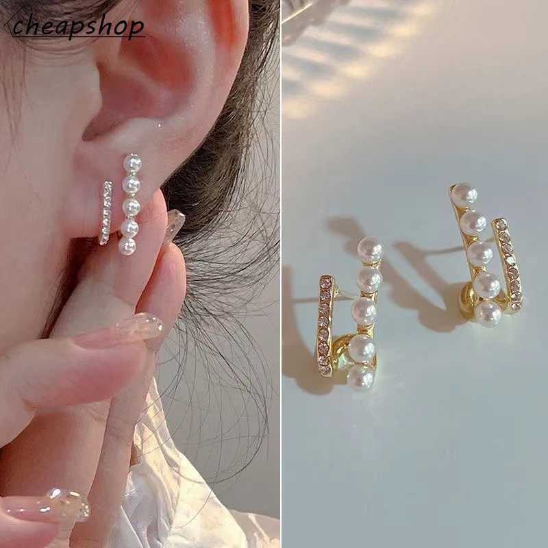 iF YOU Đôi Bông Tai Ngọc Trai Giả Thời Trang Cho Nữ