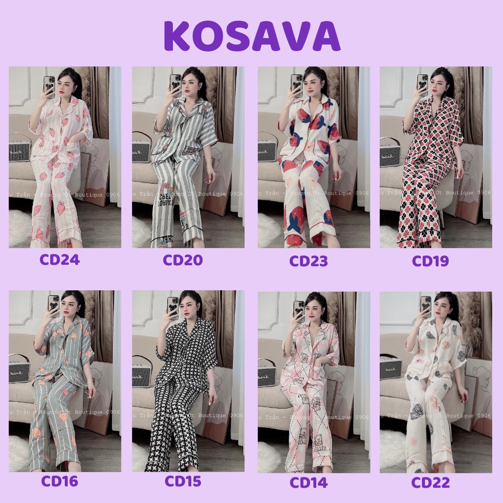 Đồ bộ nữ pijama mặc nhà cánh dơi chất liệu mango cap cấp KOSAVA