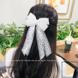 (DEAL HOT) KẸP TÓC HANDMADE CÀI TÓC NƠ REN TRẮNG TIỂU THƯ XINH ĐẸP LOẠI DÀY 3 lớp SPT