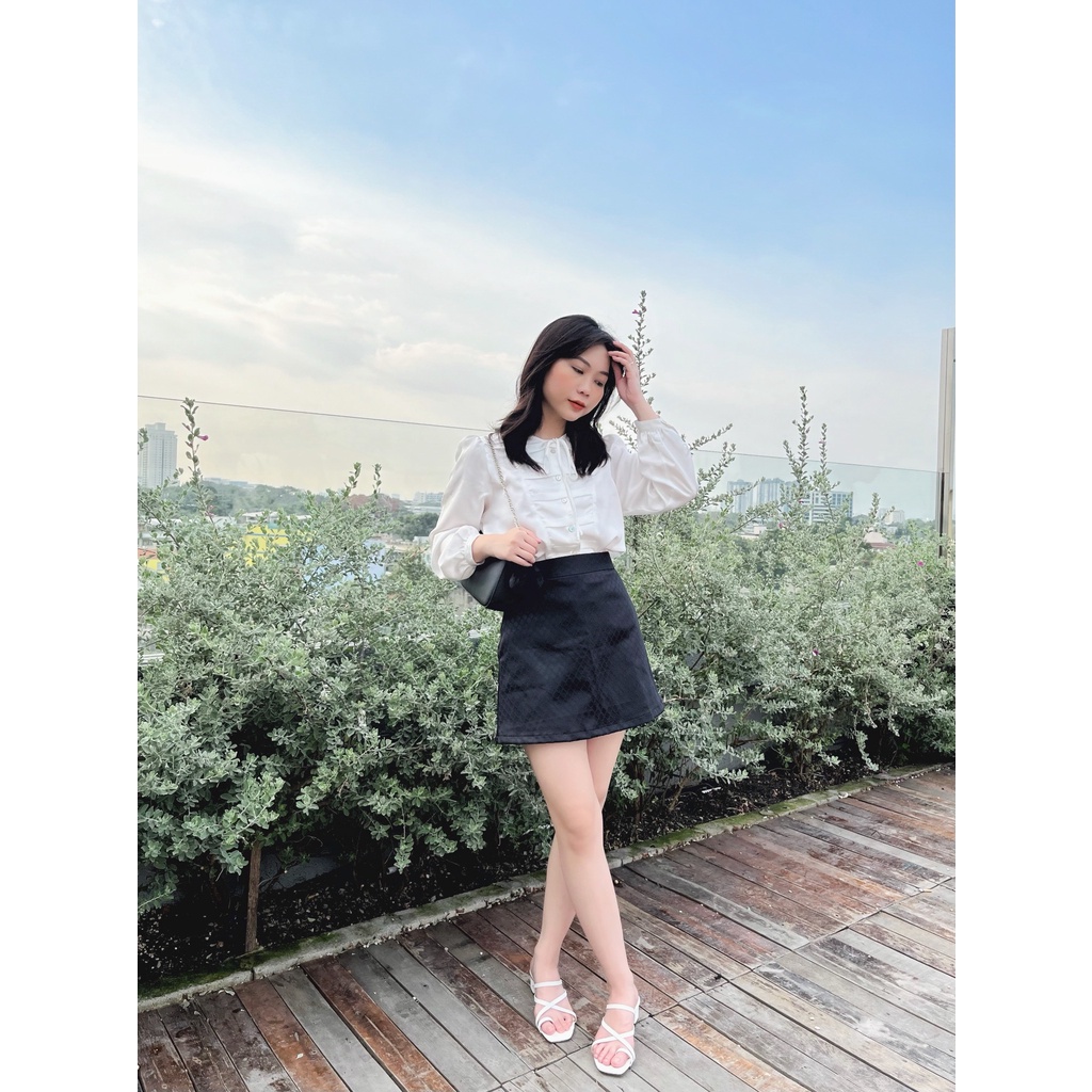Áo lụa tay dài xếp ly SONNET TOP