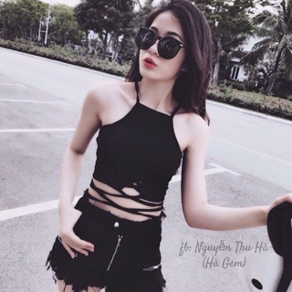 CropTop Yếm Đan Dây Bụng