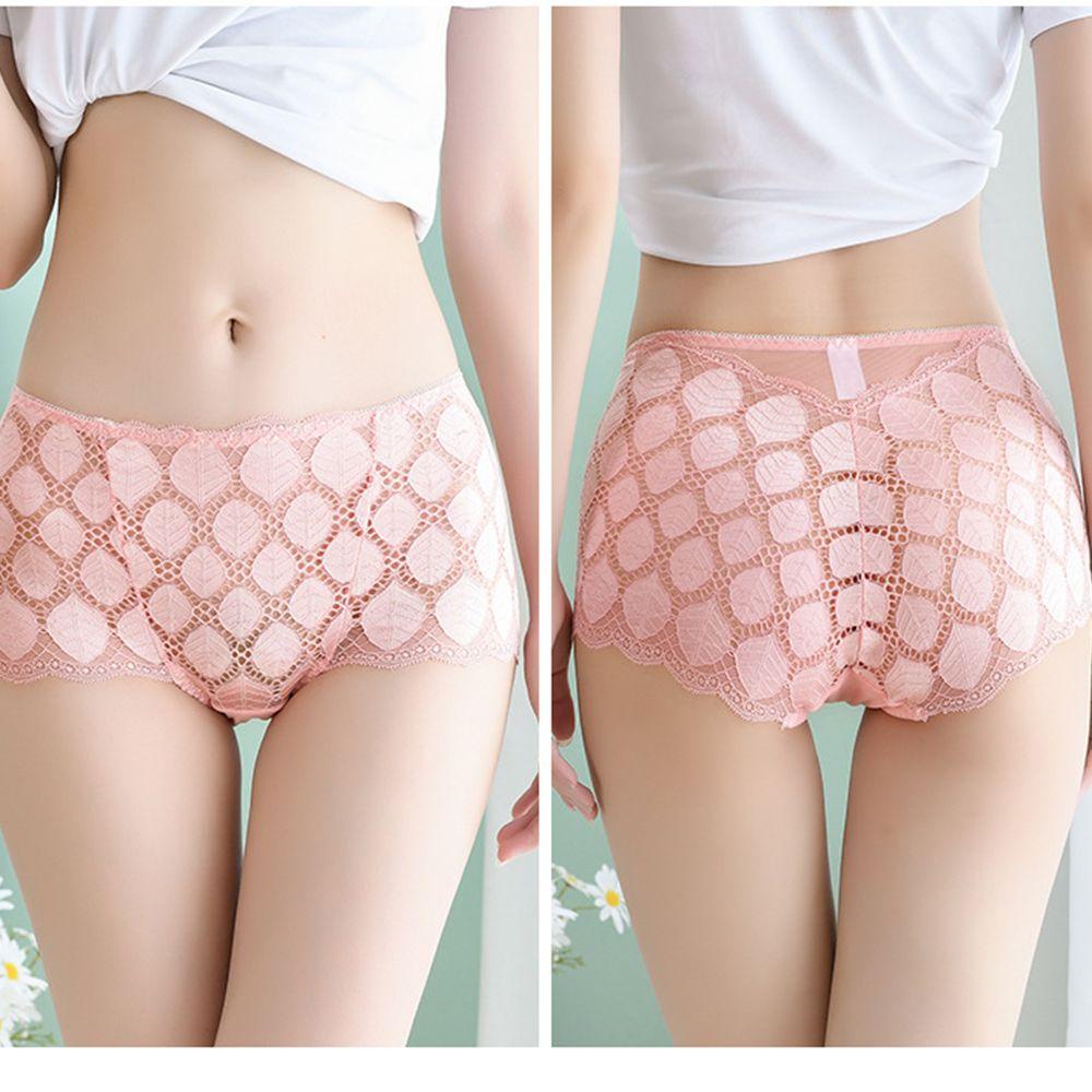 Quần Lót Lưng Cao Phối Lưới Thoáng Khí Quyến Rũ Cho Nữ