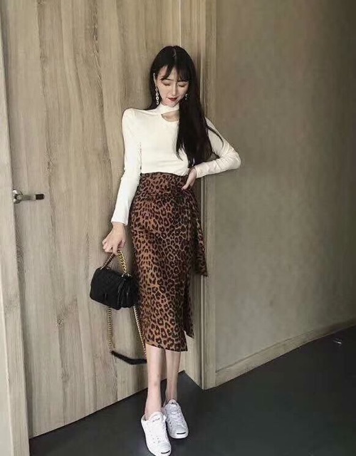 Chân váy da báo vạt buộc | BigBuy360 - bigbuy360.vn