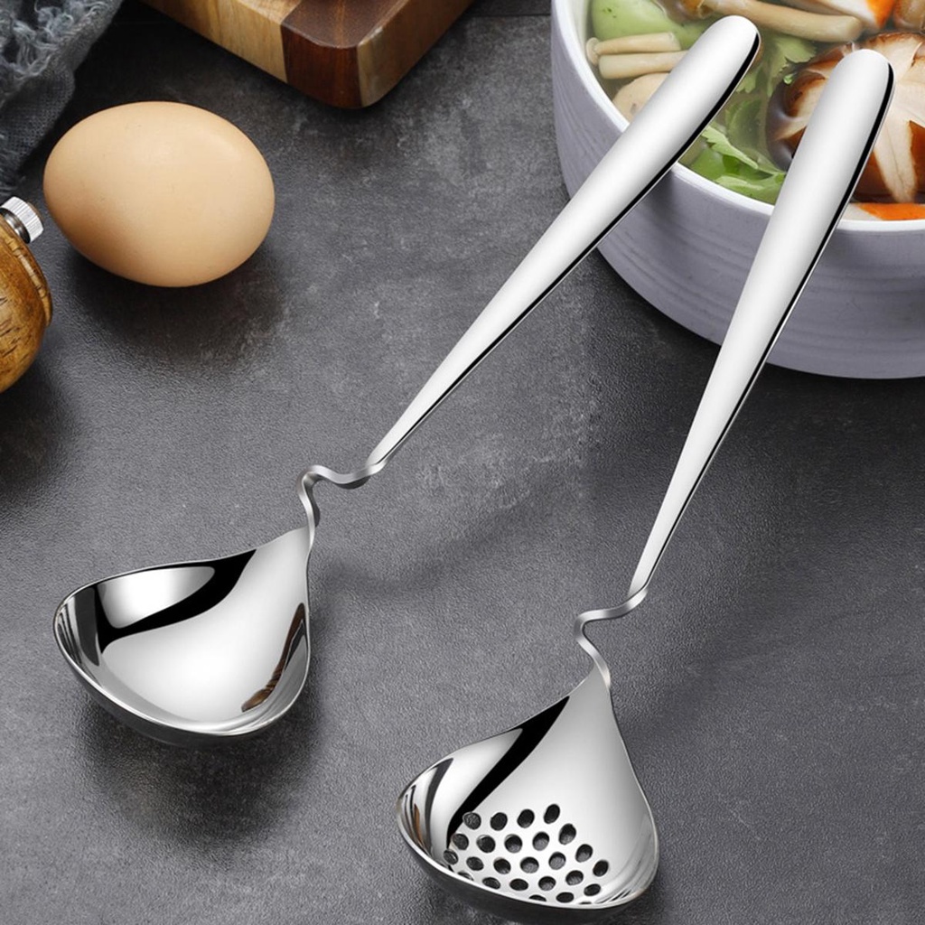 Muỗng Múc Canh Bằng Thép Không Gỉ Thiết Kế Tay Cầm Dài Sáng Tạo