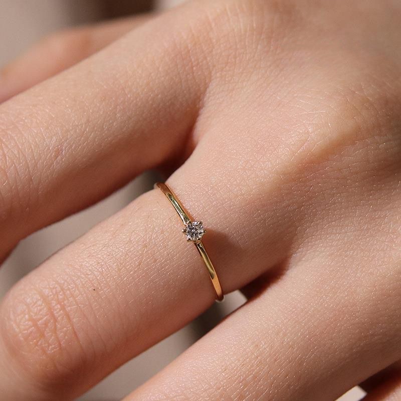 Nhẫn Đính Hôn Mạ Vàng 14K 1.25 Ct Đính Kim Cương Nhân Tạo