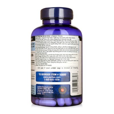 Tăng cường sinh lý, bổ gan Puritan's Pride L-Arginnine 1000mg 100 viên