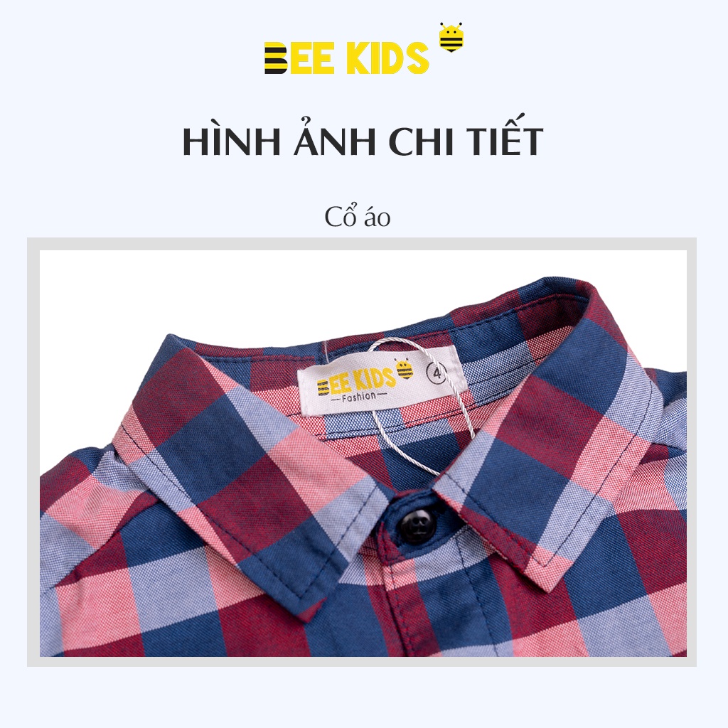 Áo Sơ Mi Bé Trai (2-12 Tuổi) Bee Kids Kẻ Caro Thiết Kế Túi Trước Ngực - 8AC01635CT