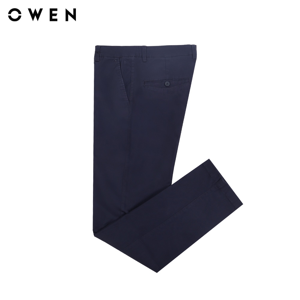 Quần khaki Nam Owen Cotton/spandex Slimfit Navy  - QKSL23626