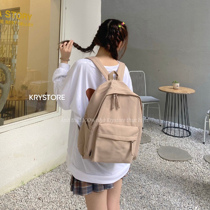 Balo nữ đi học  Begic Bakcpack chất CANVAS chống nước size 38x30cm BL04
