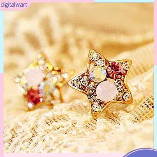 Khuyên Tai Hình Ngôi Sao Đính Đá Phong Cách Thanh Lịch Dành Cho Nữ
