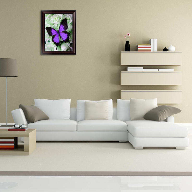 Bộ Tranh Đính Đá 5D Họa Tiết Bươm Bướm Độc Đáo DIY Dùng Trang Trí Nhà Cửa