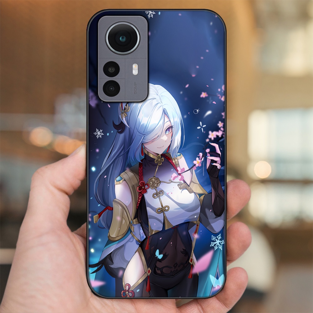 Ốp lưng Xiaomi 12 viền đen in hình Shenhe Genshin Impact