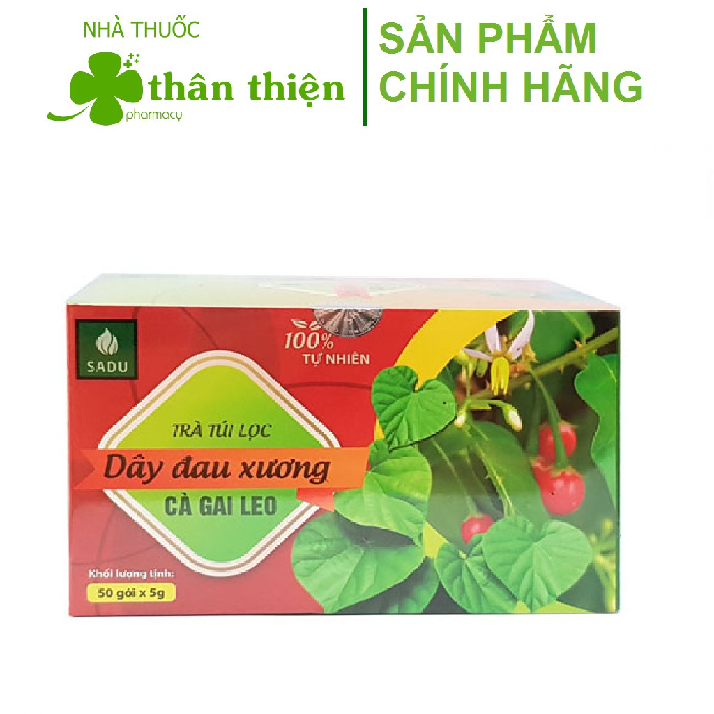 Trà túi lọc Dây Đau Xương Cà Gai Leo Sadu giúp giải độc gan, giảm đau xương khớp (50 túi lọc)