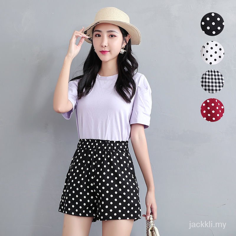 Quần Short Ngủ Lưng Cao Dáng Rộng Họa Tiết Chấm Bi Thời Trang Mùa Hè Cho Nữ 2021 | BigBuy360 - bigbuy360.vn
