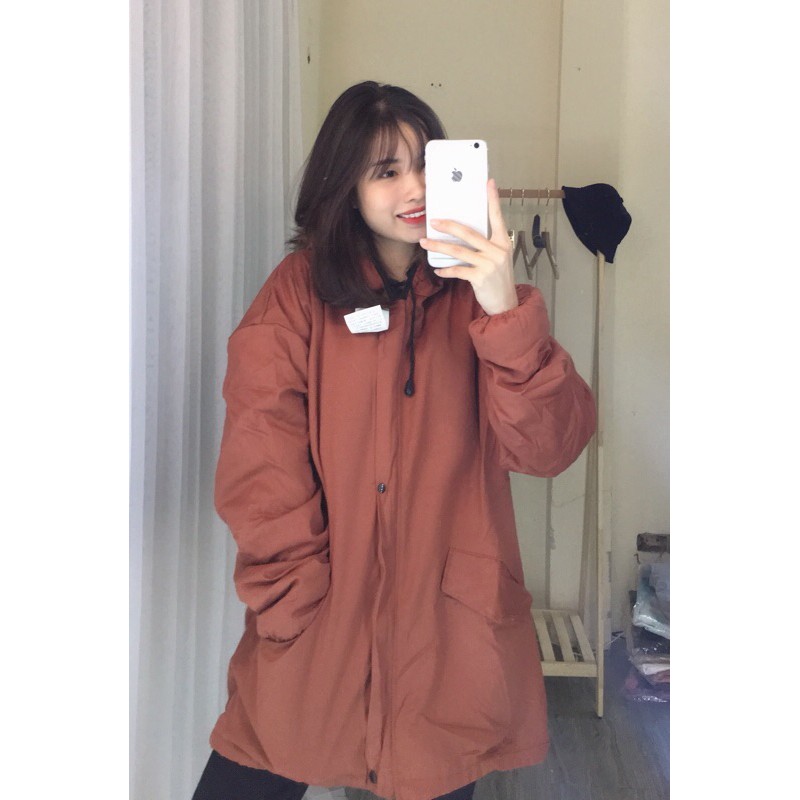 áo khoác đôi unisex nam nữ kaki lông 2 màu đen và nâu/ áo khoác kaki nam nữ form rộng mix mũ lông hot 2020 | BigBuy360 - bigbuy360.vn