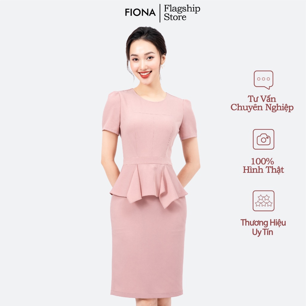 Đầm nữ dáng ôm FIONA, đầm công sở Peplum trang trí F451269