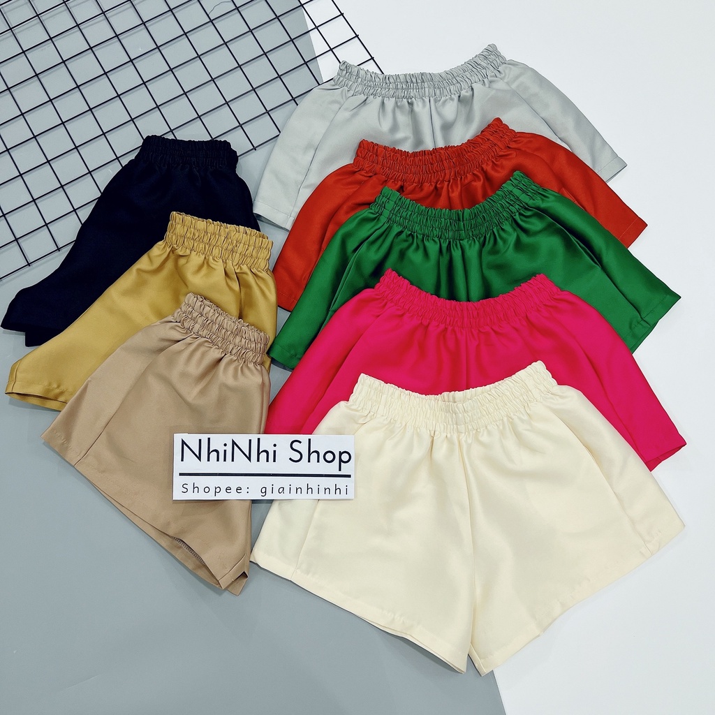 Quần short phồng tacta 2 túi, Quần đùi nữ cạp chun CS675 - NhiNhi Shop