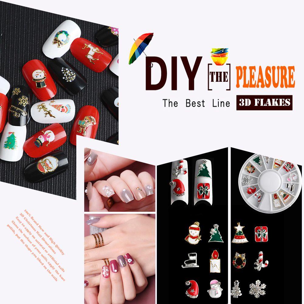 Hộp Phụ Kiện Trang Trí Móng Nghệ Thuật Họa Tiết Bông Tuyết Giáng Sinh 3D DIY
