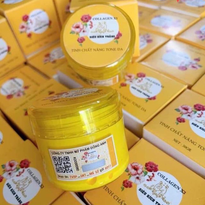 Kem Nâng Tone Da Collagen X3 Đông Anh 30gr  Kem Kích Trắng Dùng Chung Với Kem Body Collagen X3 Luxury