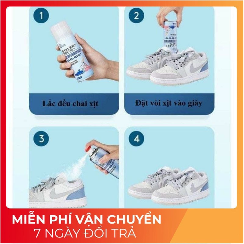 Chai Xịt khử mùi hôi  chân giày dép, tất vớ làm thơm tủ giày chống hôi chân