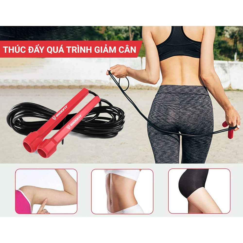 Dây nhảy thể lực đàn hồi 3m chính hãng GoodFit, hỗ trợ luyện tập thể dục, thể thao tiện lợi tại nhà GF902JR