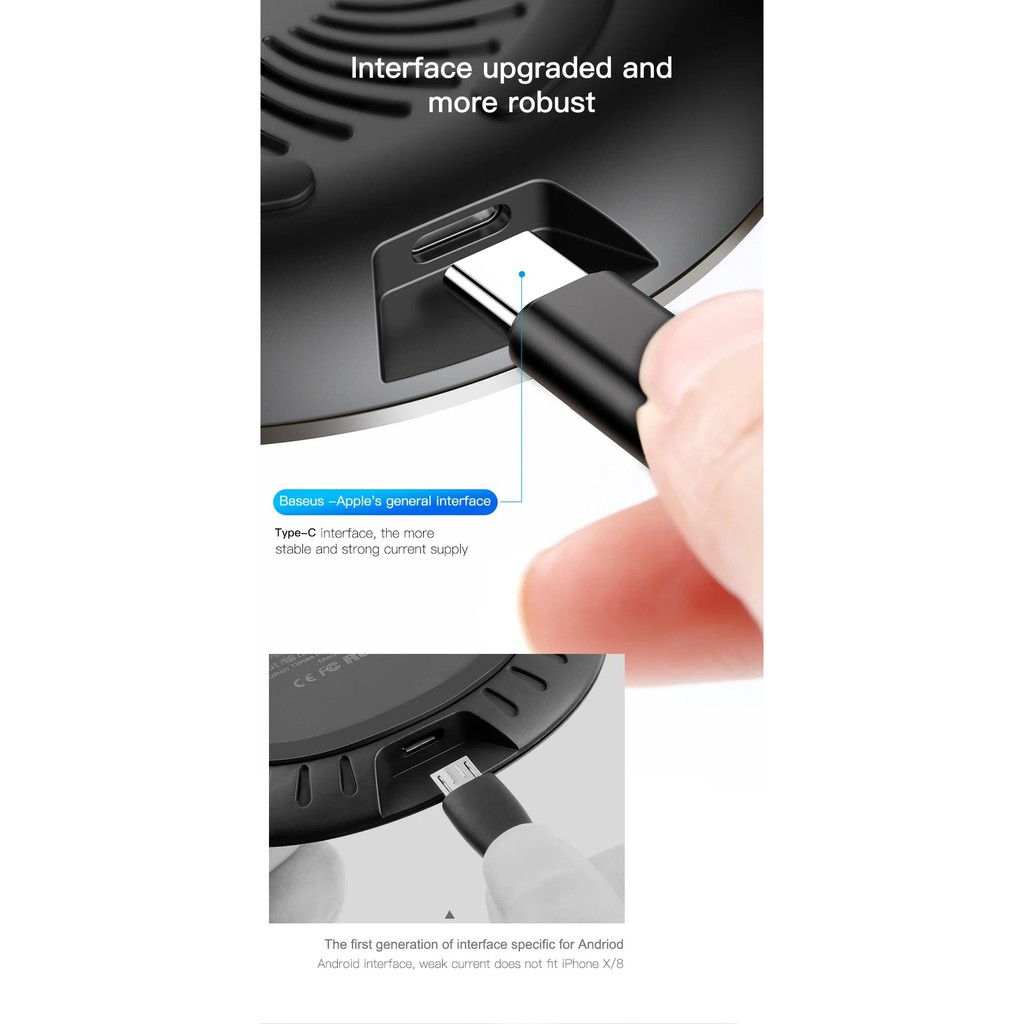 Đế sạc nhanh không dây tích hợp quạt hút tản nhiệt Baseus - Thiết kế thông Minh - An Toàn - Tiện Lợi - Chính Hãng