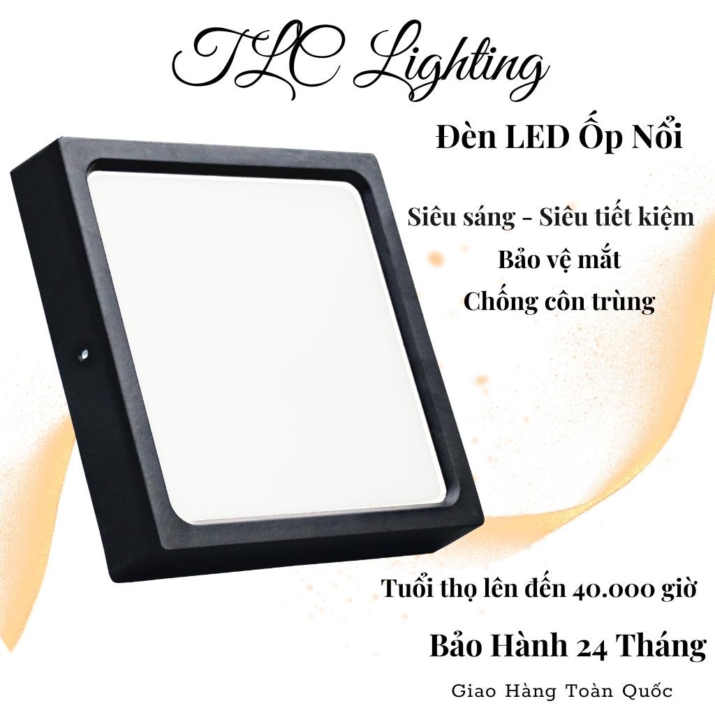 Đèn ốp nổi Led vuông vỏ đen cao cấp Sử dụng chip LED hiện đại,đèn Led ốp  Chính hãng TLC - Bảo hành 24 tháng