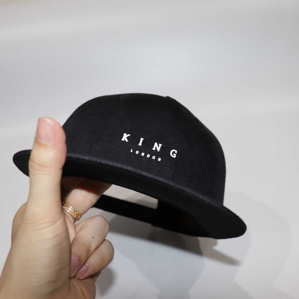 Nón Kết Snapback Full Da Lộn The King Đen Đẳng Cấp Nhà Vua.