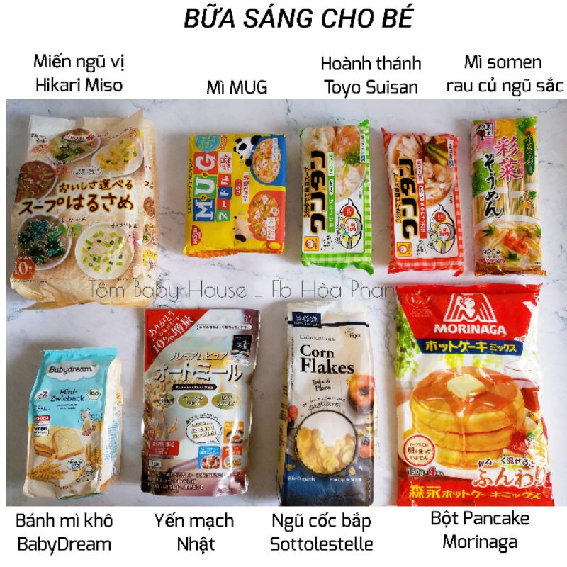 Bữa Sáng Cho Bé Ăn Dặm - Mì/Miến/Hoành thánh/Ngũ cốc/Bánh mì