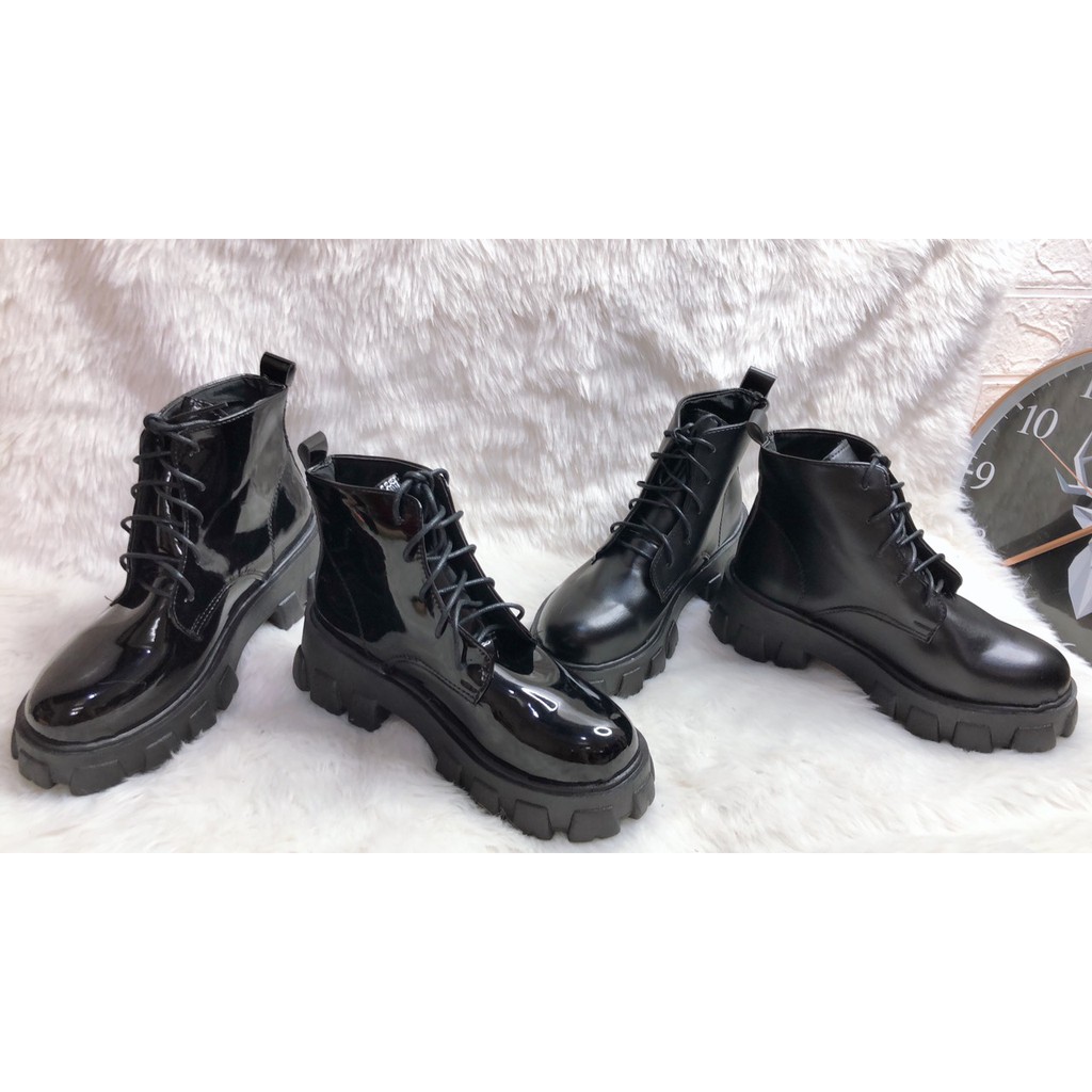 Giày Bốt Martin Gót Vuông boots phong ulzzang Cách Hàn Quốc Cho Nữ (ảnh thật cuối)