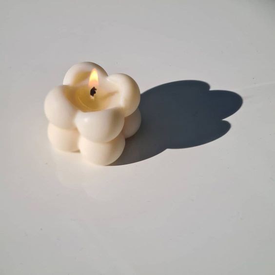 Little bubble candle, combo 2 nến thơm trang trí hình khối, Handmade by oniõ, kích thước 3,5x3,8cm