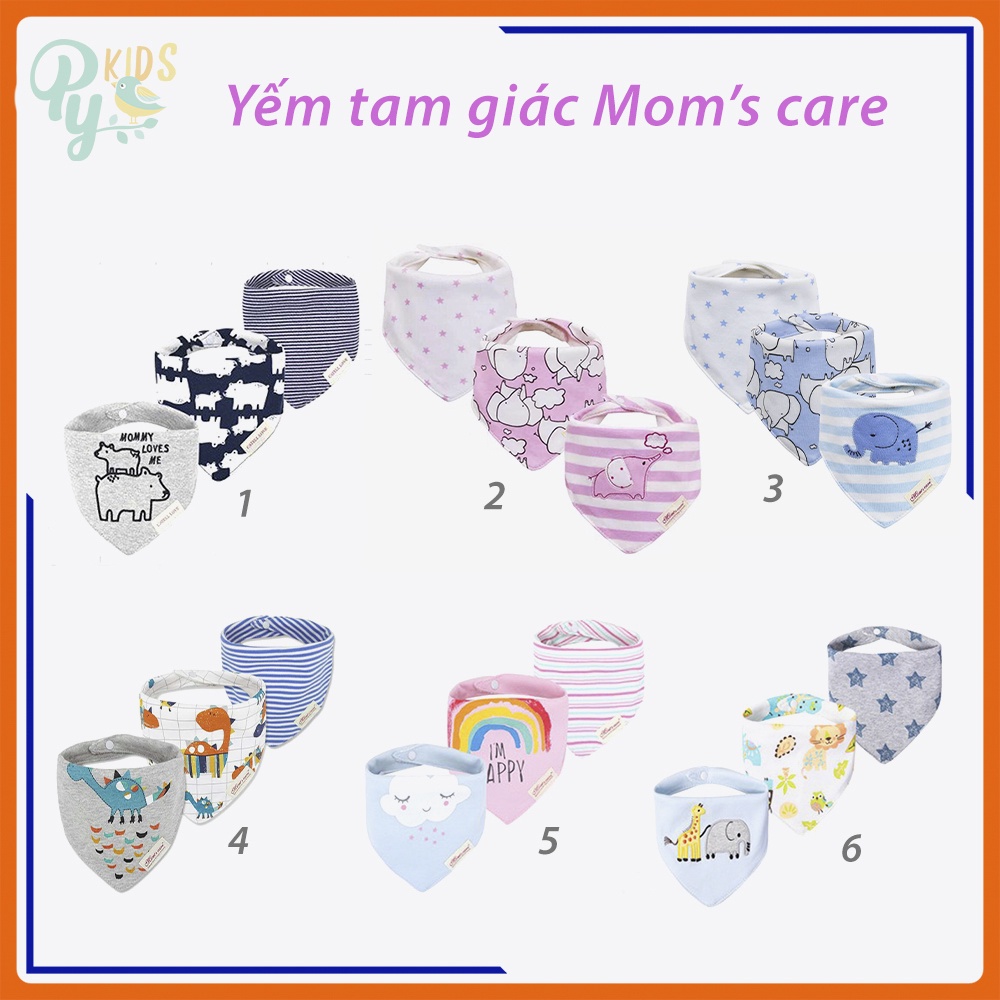 Set 3c yếm cotton cao cấp chính hãng dành cho bé từ 6 tháng - 3 tuổi