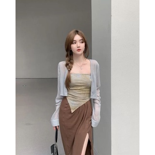 Set trang phục áo quây kèm khoác mỏng và váy dài