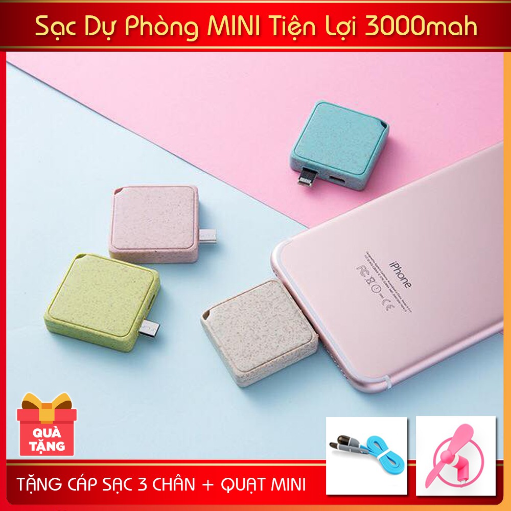 [Mã ELHA22 giảm 5% đơn 300K] Sạc Dự Phòng Mini 3000mah - MI30- TẶNG QUẠT MINI