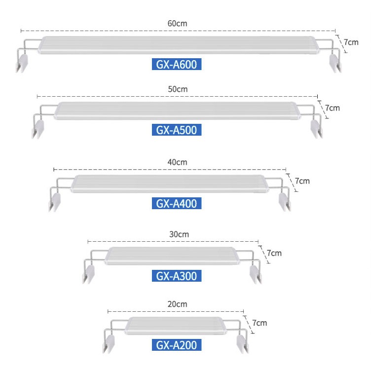 Đèn led máng dành cho bể thủy sinh 20cm, 30cm, 40cm, 50cm, 60cm