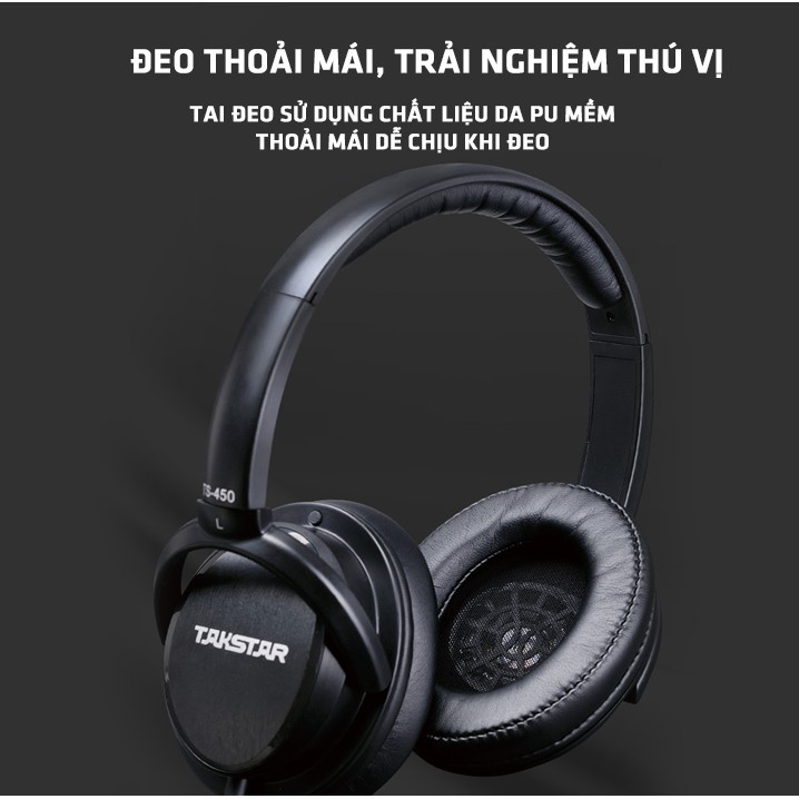 【Chính hãng】Tai nghe kiểm âm Takstar TS-450, Tai Nghe Kiểm Âm Màng Loa Lớn 40mm, Thiết Kế Over Ear, BẢO HÀNH 12 THÁNG