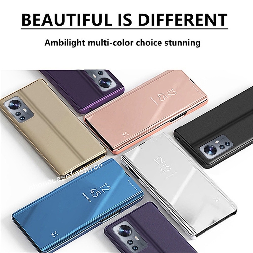 Ốp Điện Thoại Da Nắp Gập Mặt Kính Cứng Bảo Vệ Cho Xiaomi Mi 12 Lite Pro Mi 12T 12TPro 12Lite