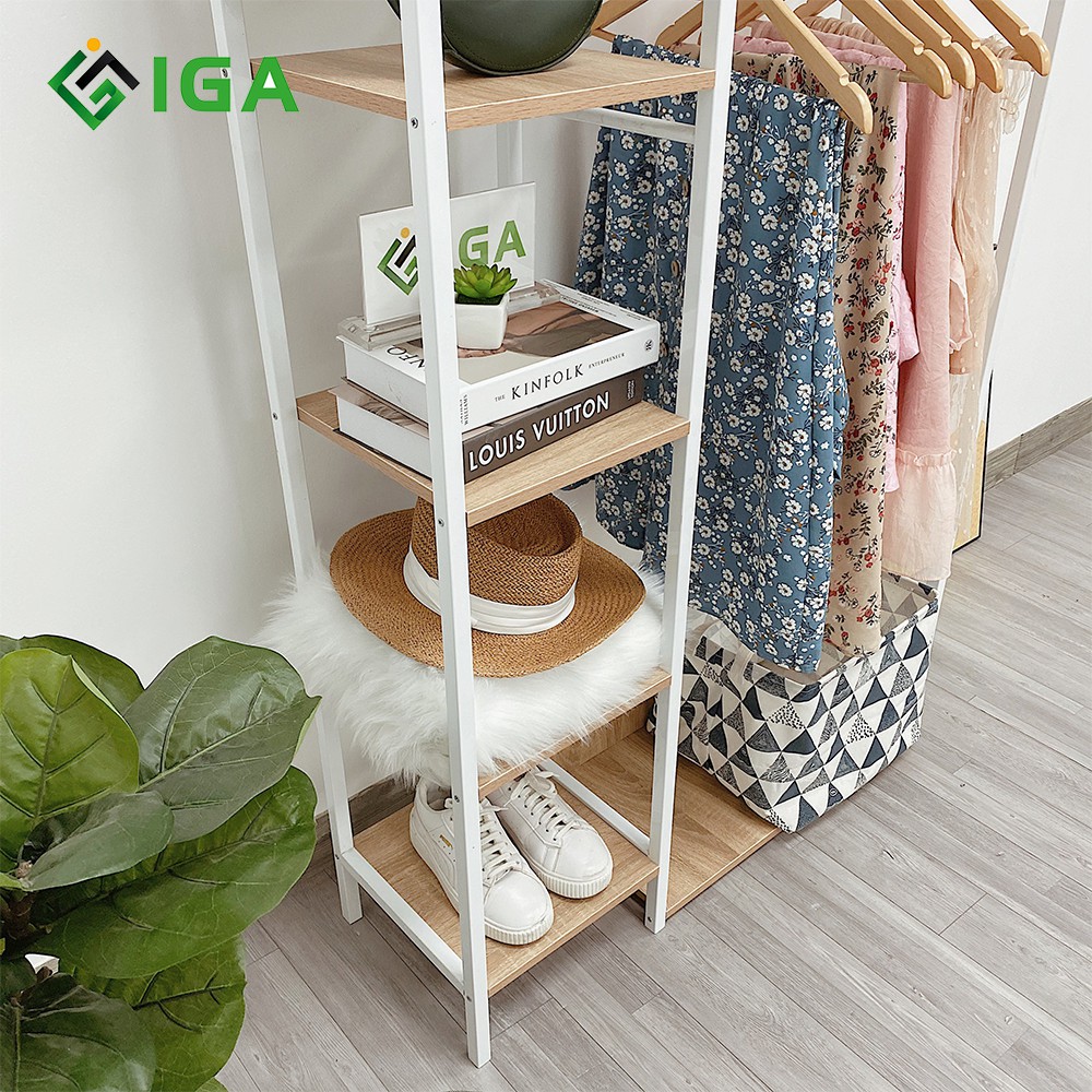 [ SALE HỦY DIỆT] Tủ kệ treo quần áo L Hanger- GM08 thương hiệu IGA hiện đại phòng khách