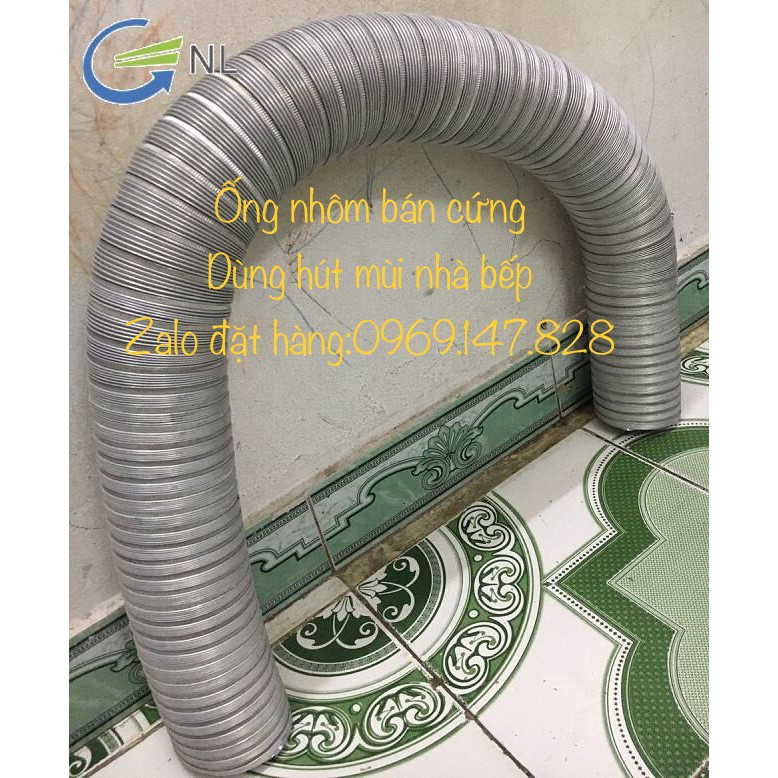 1 cuộn 3m ống nhôm nhún D150, nhôm chịu nhiệt độ cao, ống nhôm định hình hút khói bếp