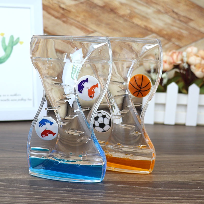 Đồ Chơi Đồng Hồ Cát Dạng Pha Lê Dầu Với Nhiều Màu Sắc Bắt Mắt