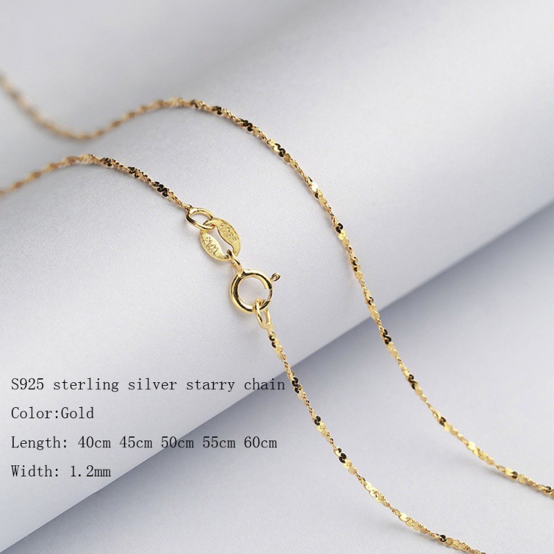 6 kiểu Dây chuyền vàng 18K Real S925 bạc sterling Vòng cổ Thiết kế khác nhau / Chiều dài Mặt dây chuyền mạ vàng Dây chuyền nữ trang sức Quà tặng