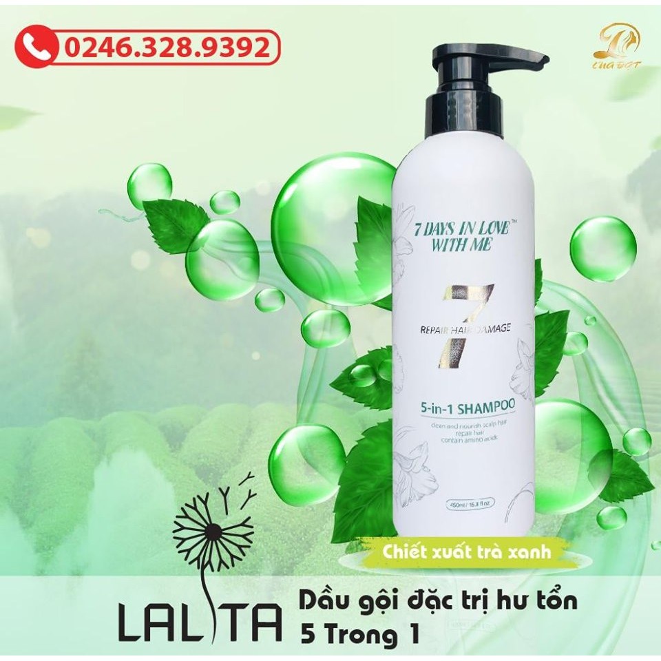 Cặp dầu gội + hấp phục hồi hư tổn siêu mượt LALITA chính hãng