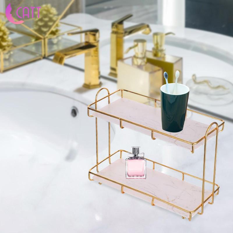 Giá Đỡ Trưng Bày Nước Hoa 2 Tầng Bằng Sắt Để Bàn Tiện Lợi