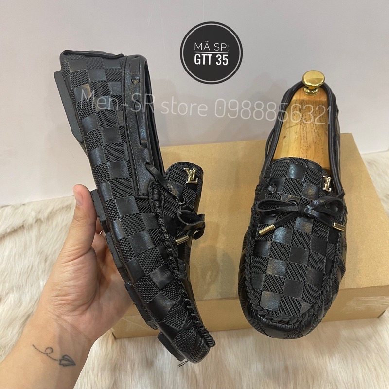 Giày lười nam LV đế bệt -Giầy nam giá rẻ mã GTT 35
