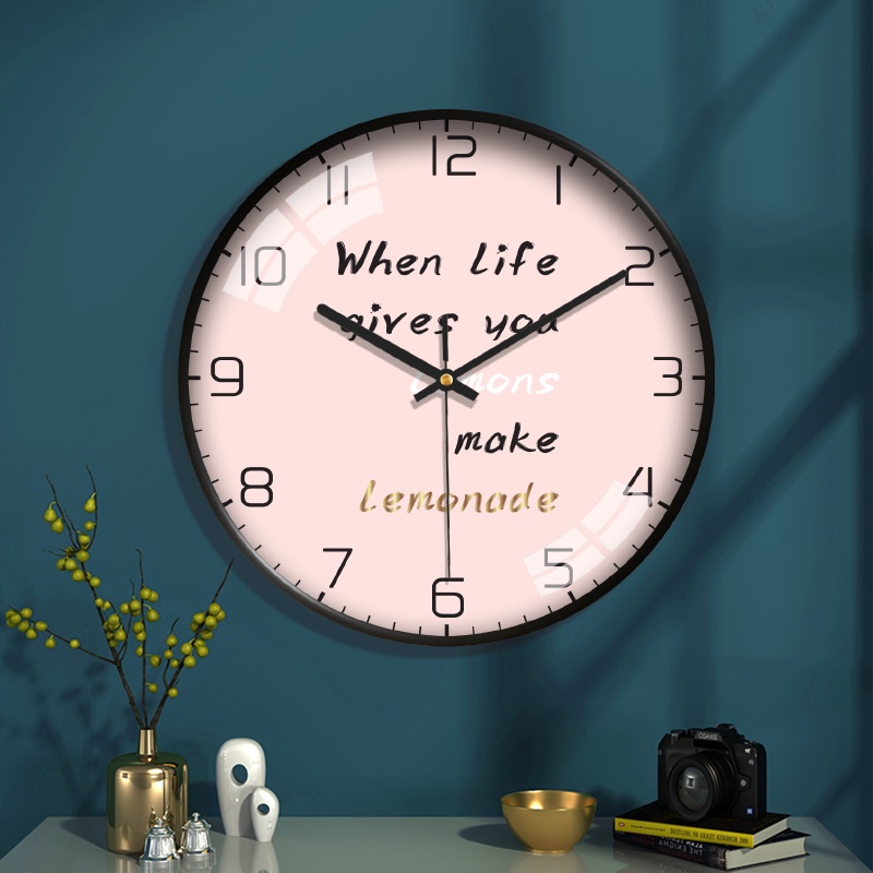 Đồng Hồ Treo Tường Khung Nhựa ABS, Đồng Hồ Treo Tường Kim Trôi Treo Không Tiếng Ồn, Có Lớp Kính Bảo Vệ