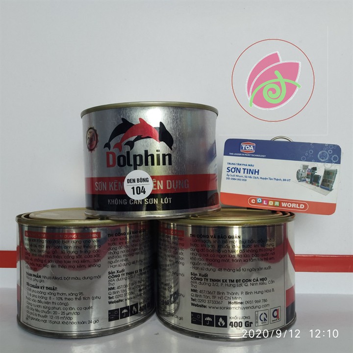 Sơn sắt mạ kẽm màu vàng nghệ dolphin 1 thành phần 400g, 800g